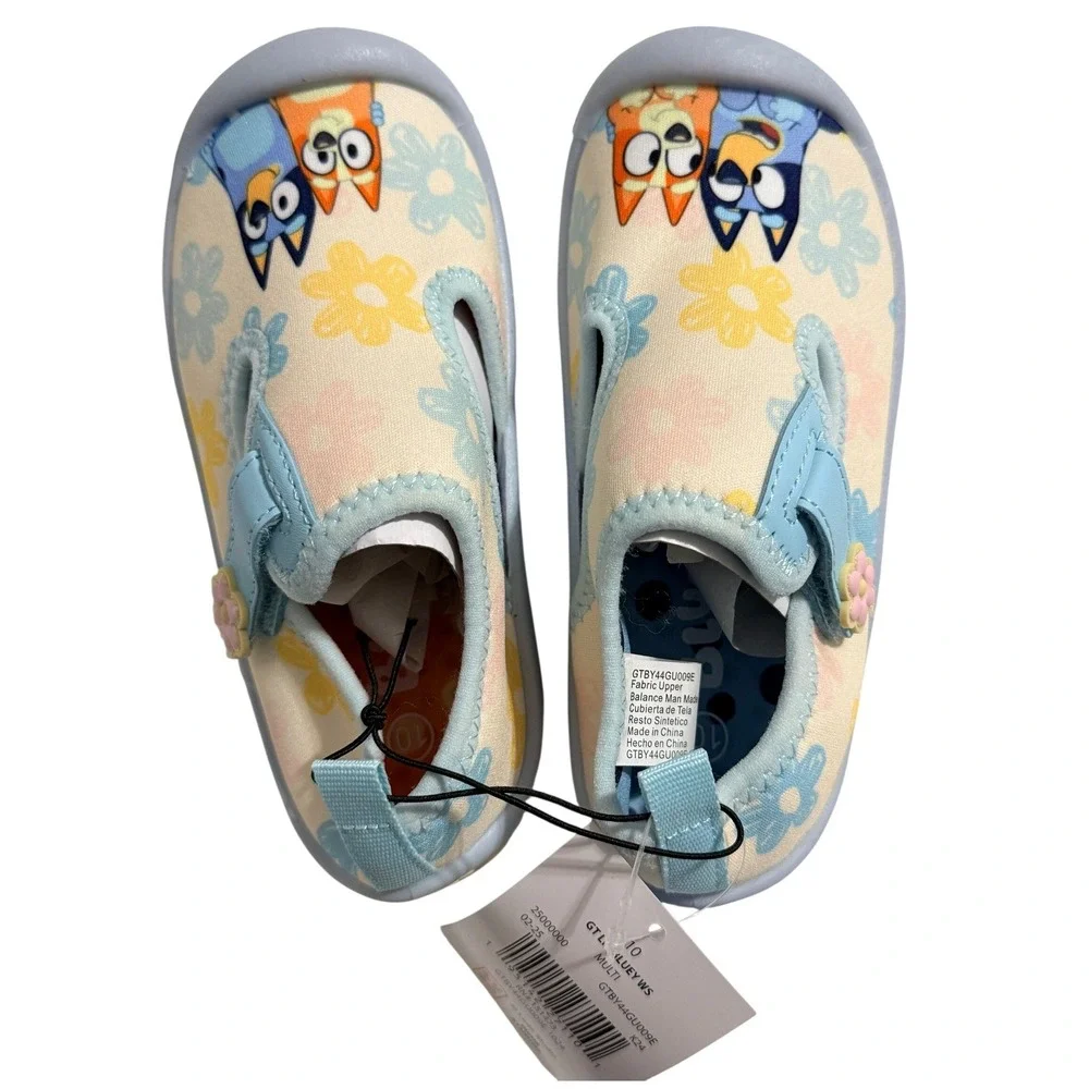 Ground Up Water Shoes Girls 10 Multi Bluey Bingo Floral Slip On GTBY44GU009E‎